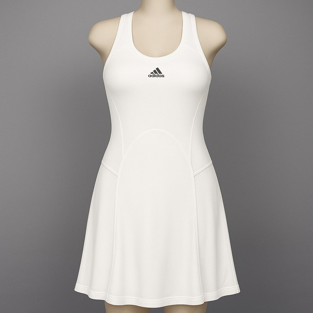 Adidas Stella Mccartney Racerback Tennis Dress Sz 40 White Performance Athletic